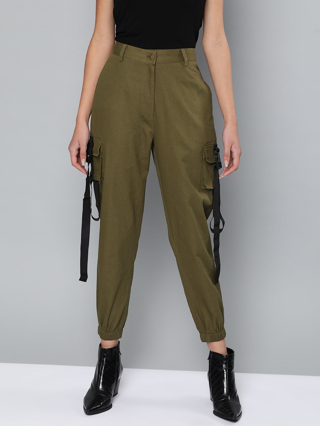 Olive Green Loose Fit Cargos