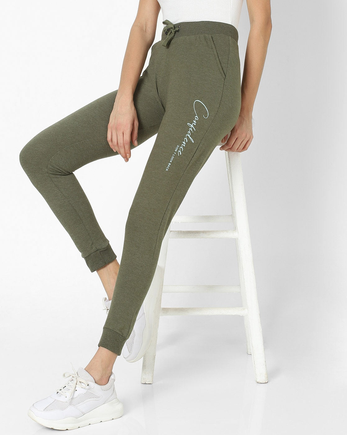 Typographic Print Joggers with Elasticated Drawcord (Yoga Pants)