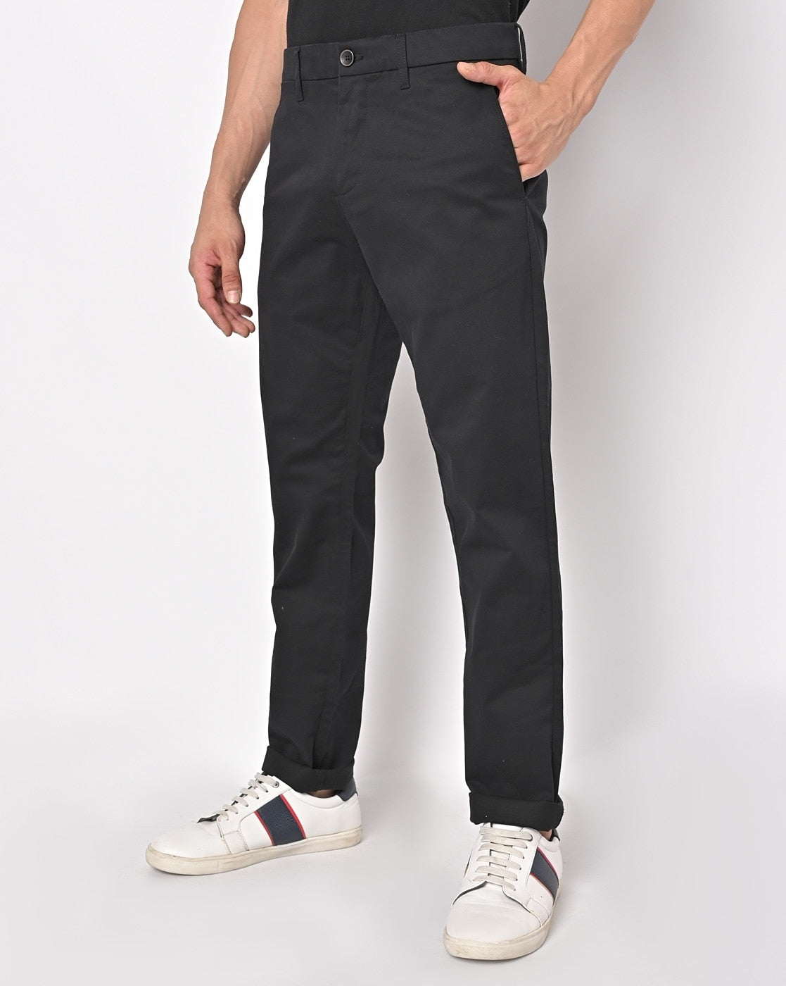 Tapered Fit Flat-Front Chinos