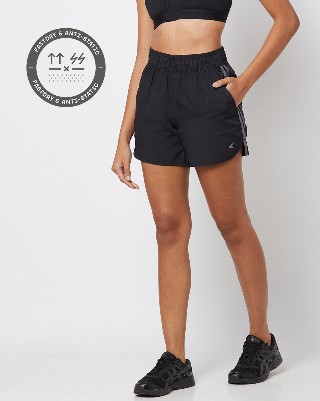 Running Shorts with Contrast Side Stripes