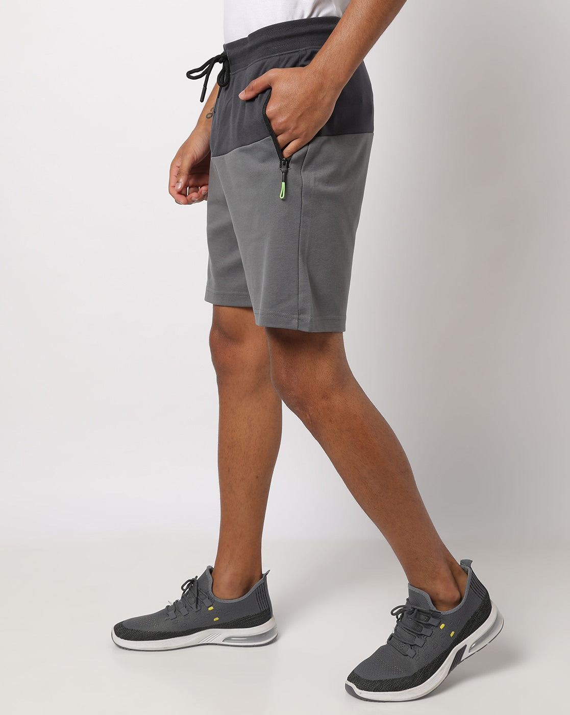 Colourblock Shorts with Insert Pockets