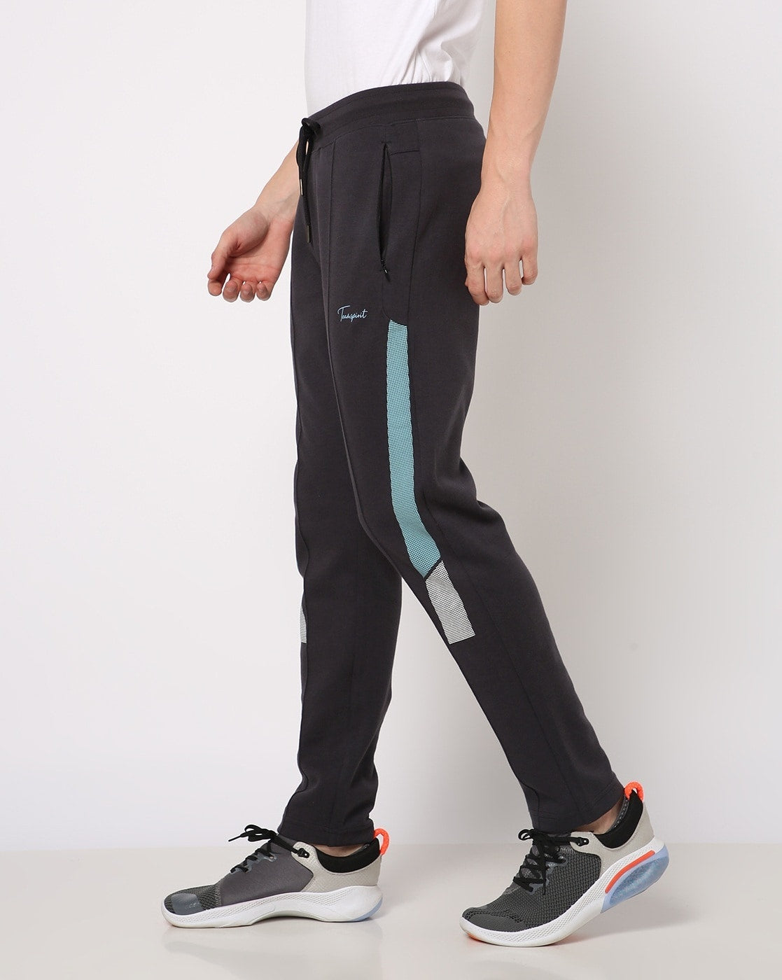 Drawstring Waist Straight Track Pants