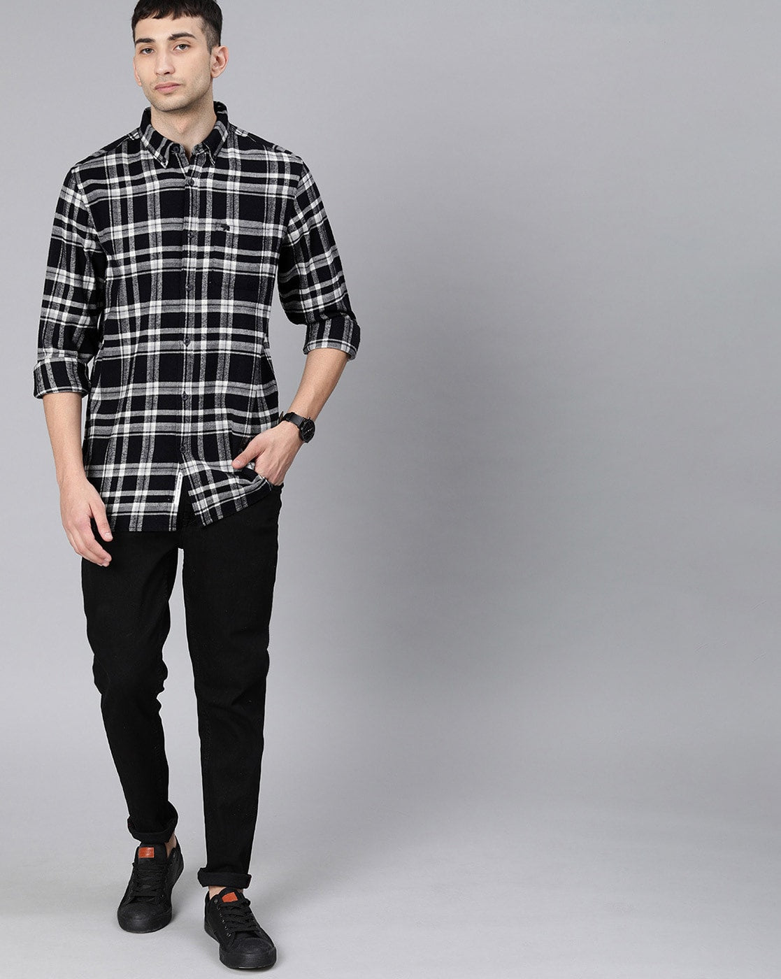 Checked Shirt with Patch Pocket