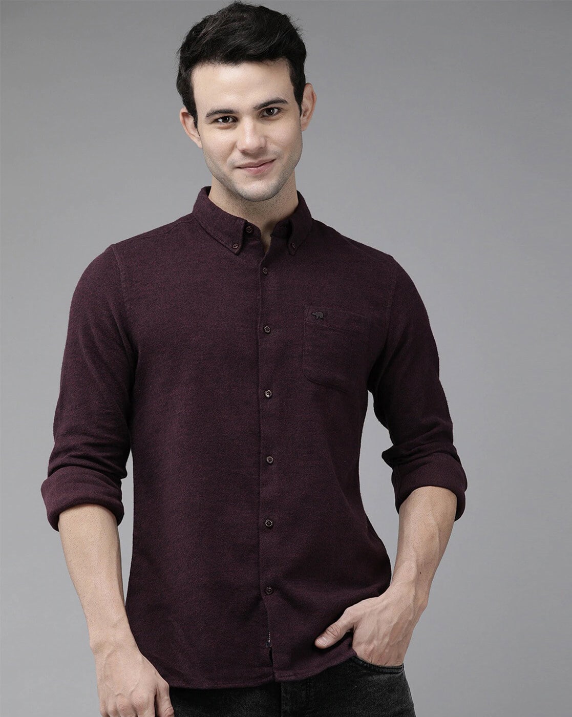 Slim Fit Shirt with Patch Pocket