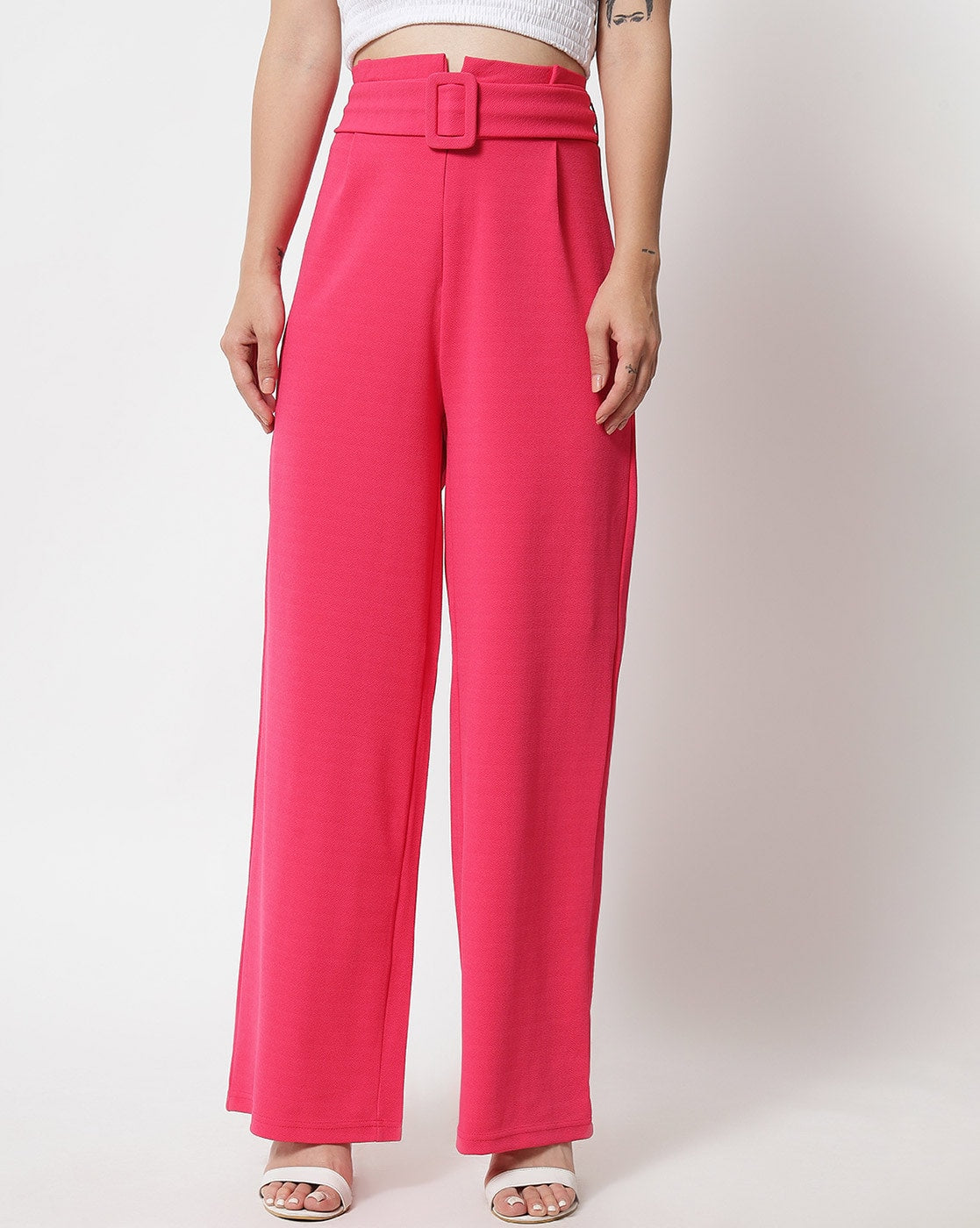 High-Rise Pants with Belt