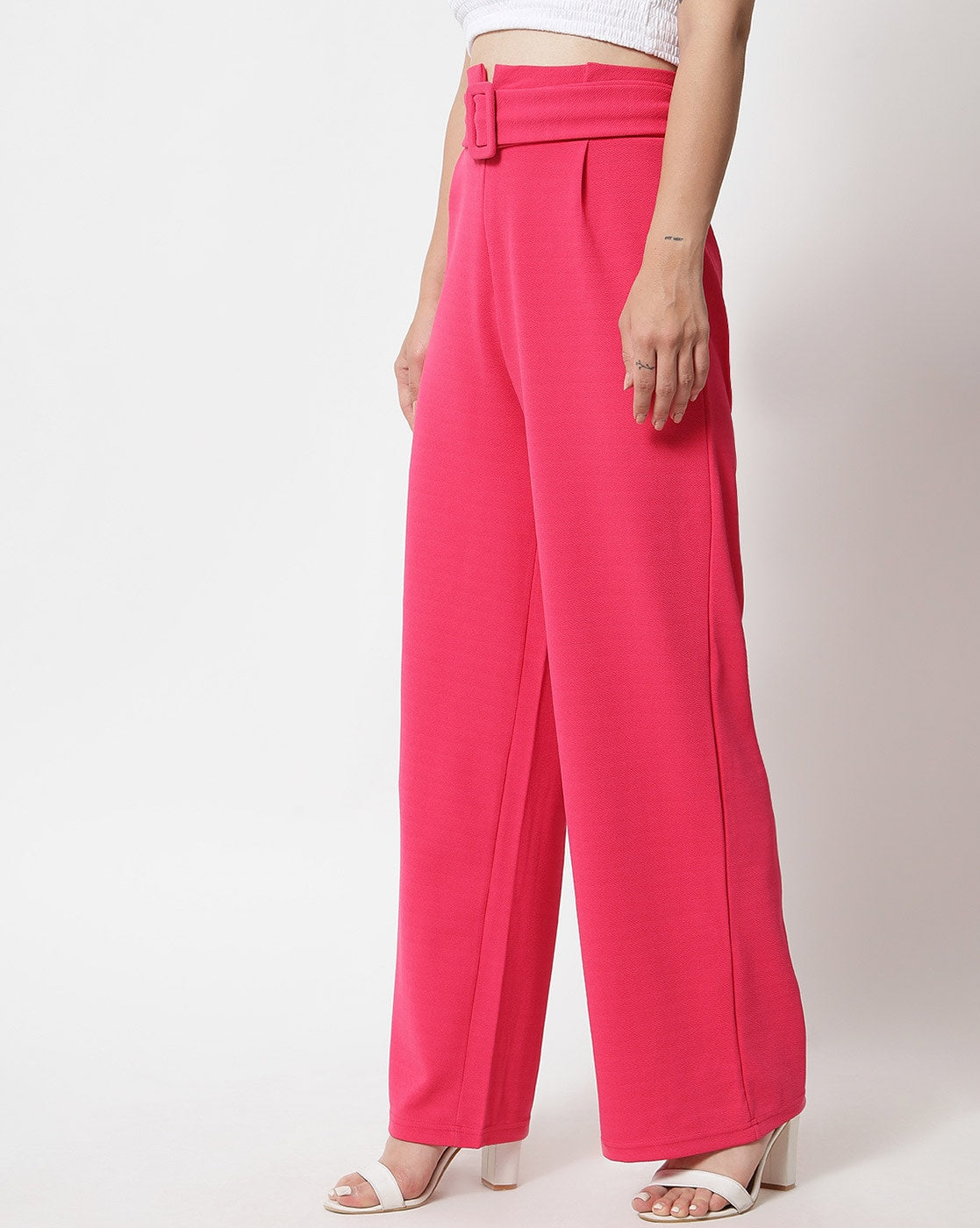 High-Rise Pants with Belt