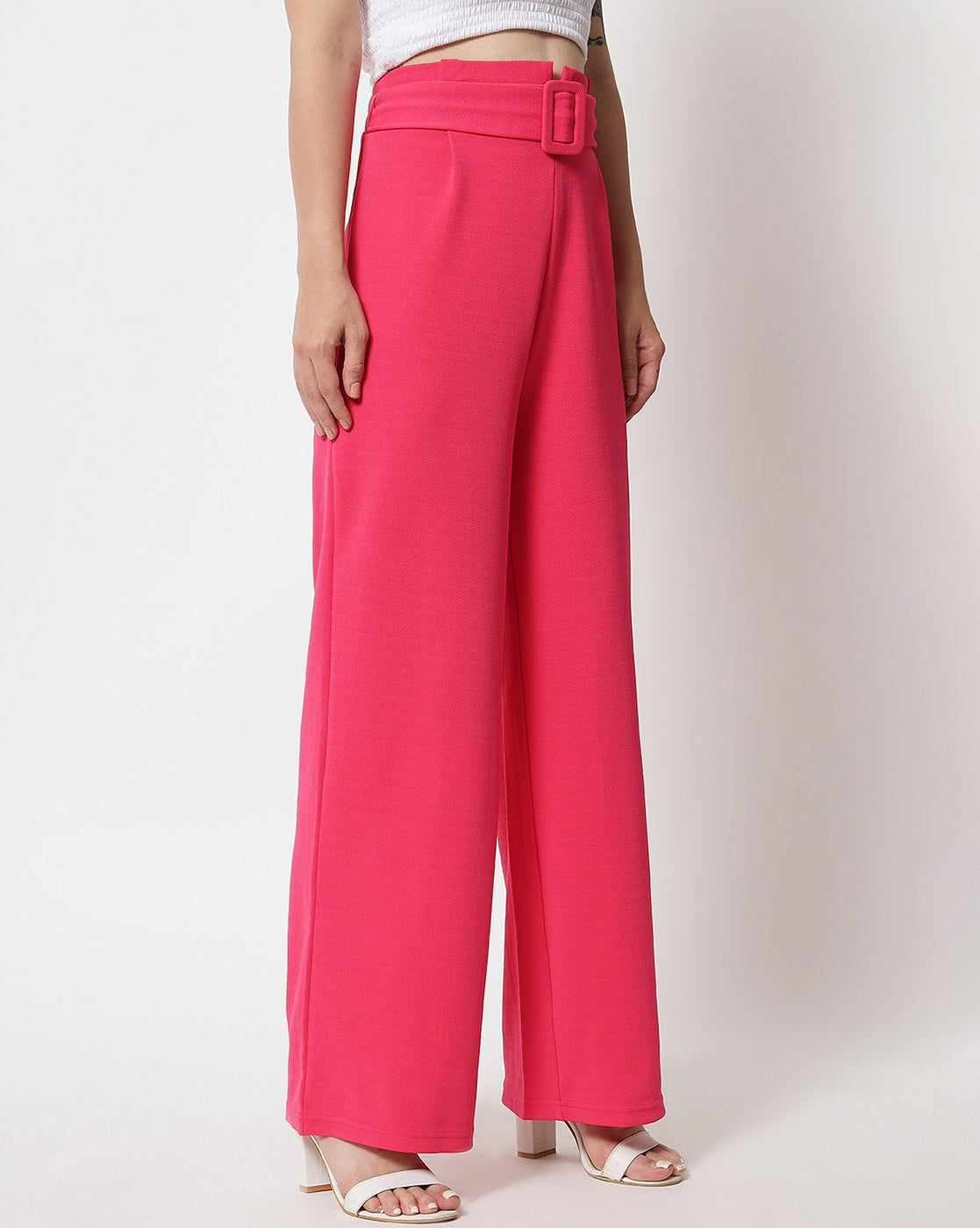 High-Rise Pants with Belt