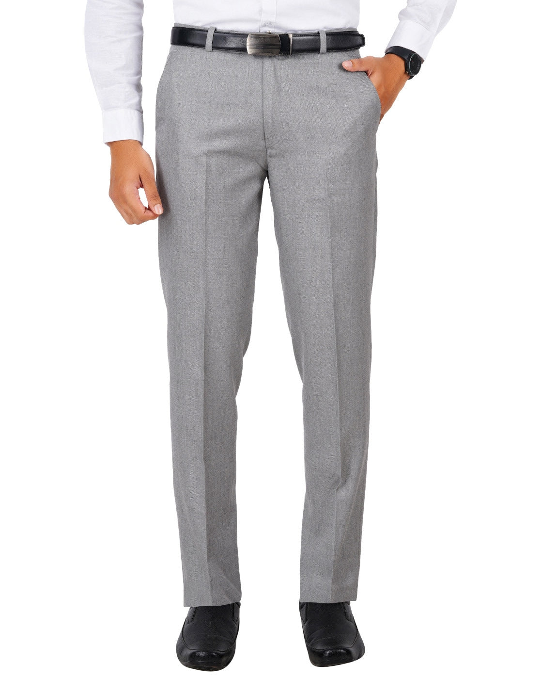 Flat-Front Straight Fit Trousers