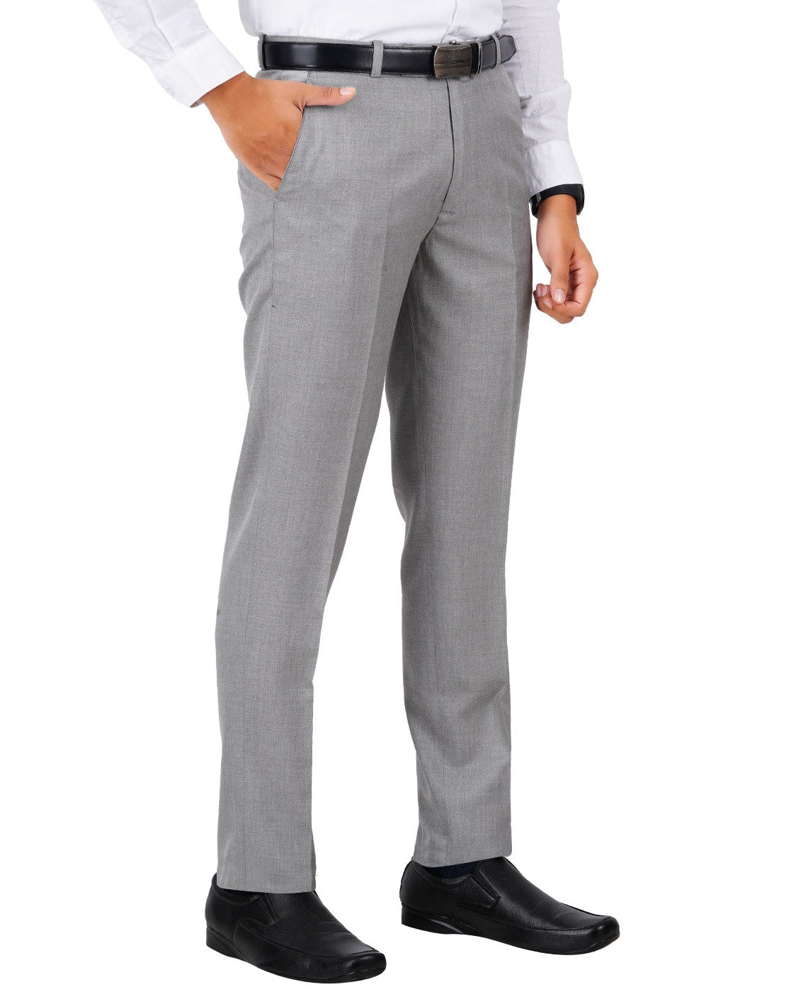 Flat-Front Straight Fit Trousers