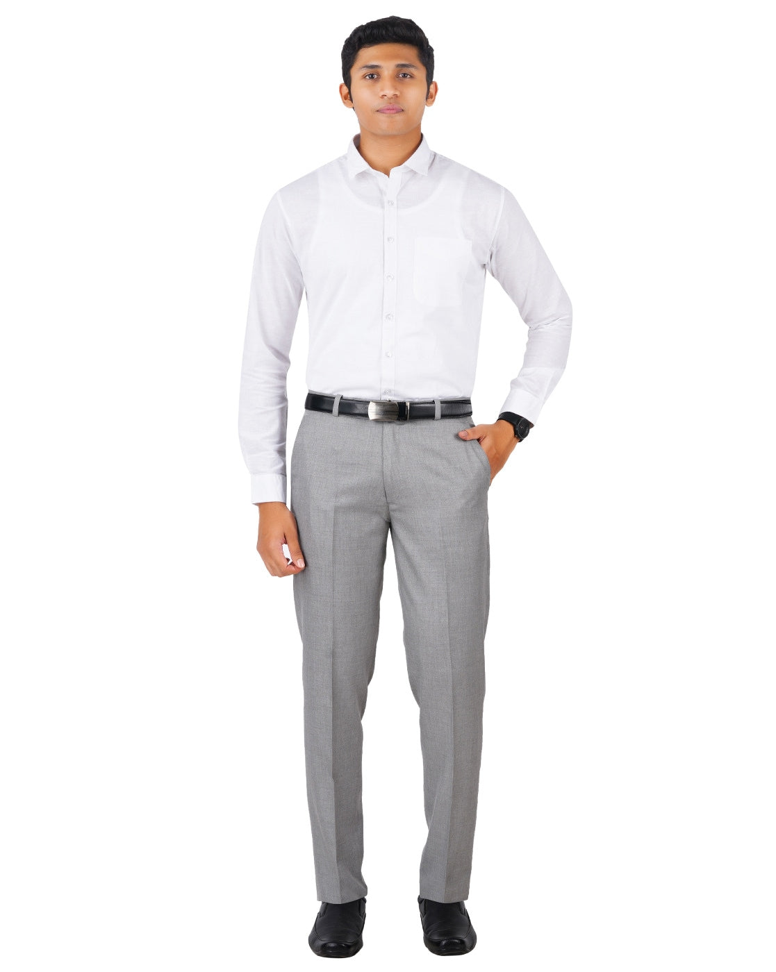 Flat-Front Straight Fit Trousers