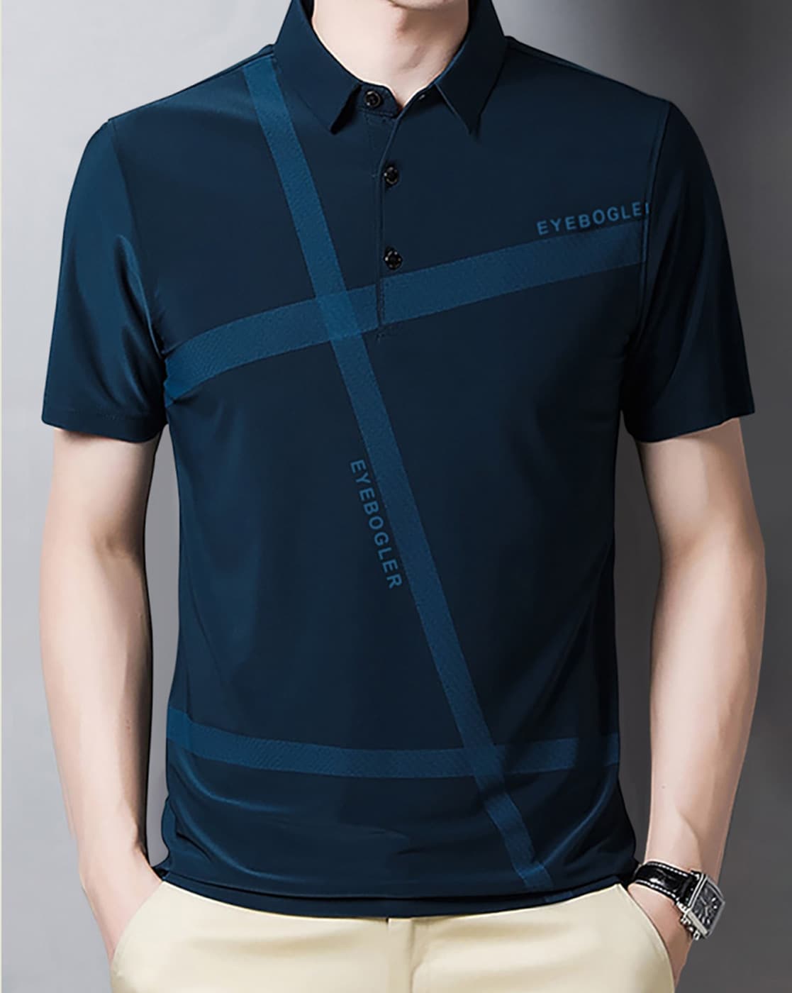 Typographic Print Slim Fit Polo T-Shirtv