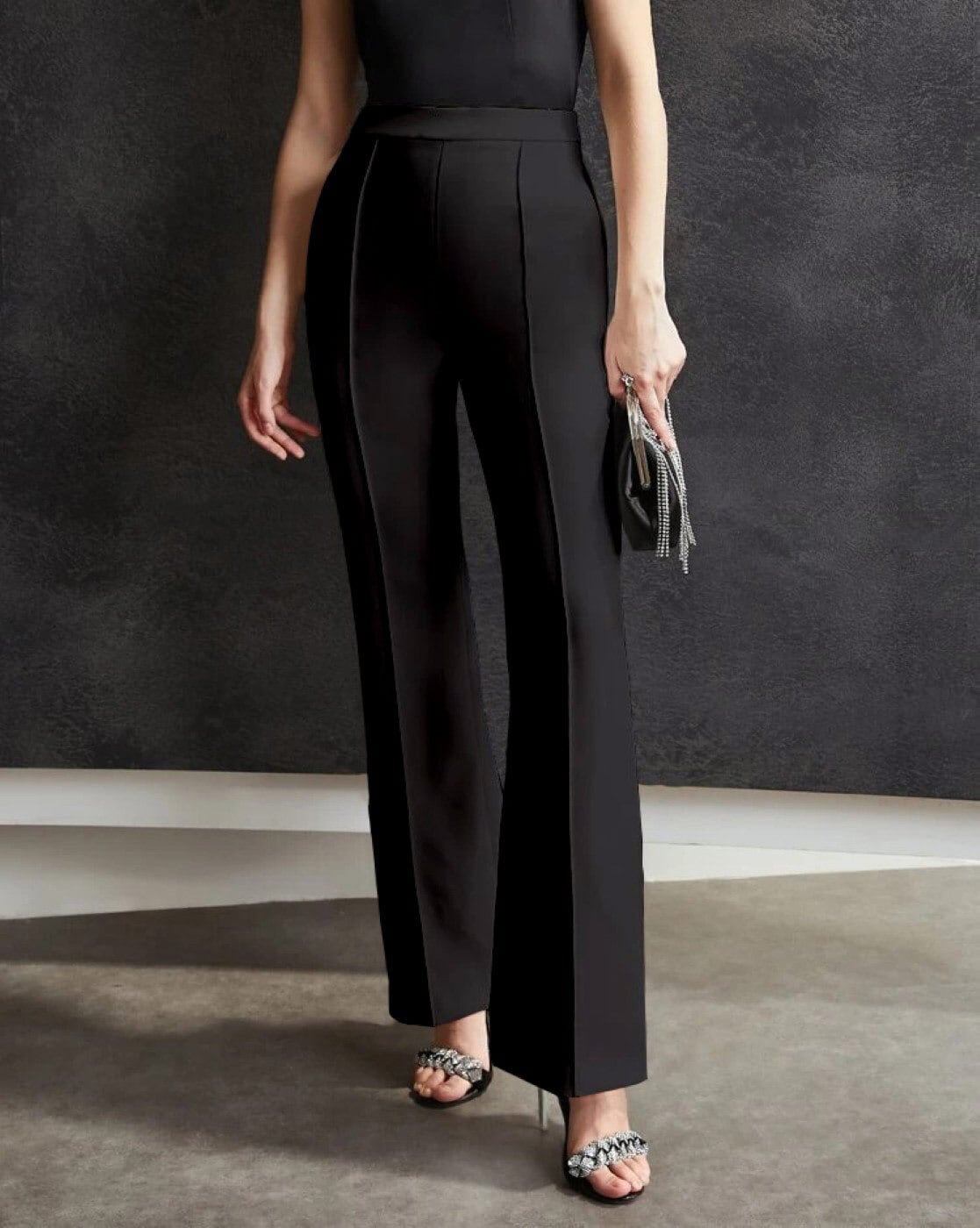 High-Rise Trousers with Seam Detail