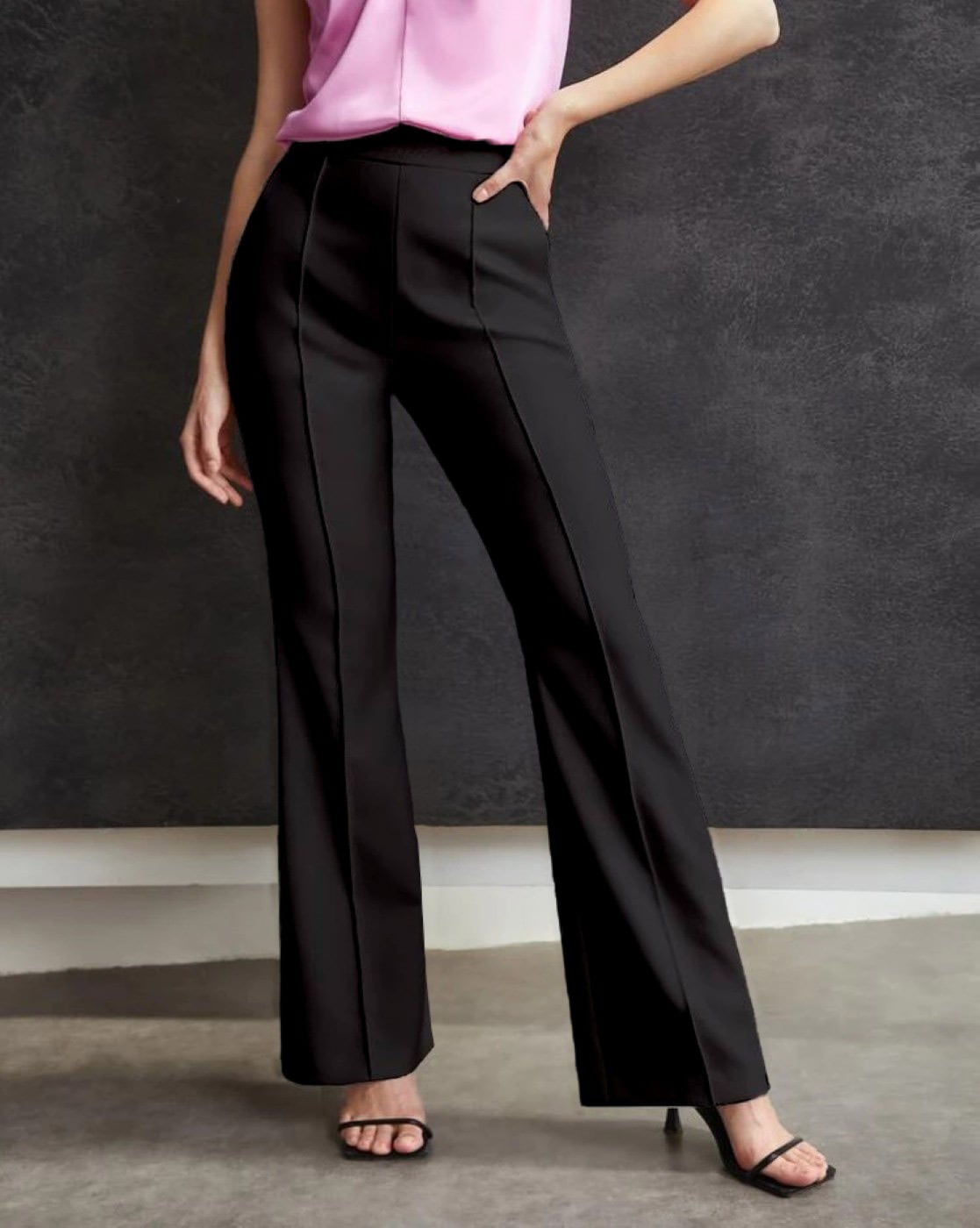 High-Rise Trousers with Seam Detail