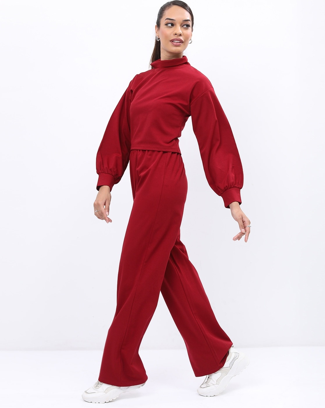 High-Neck Top with Pants Co-Ord Set