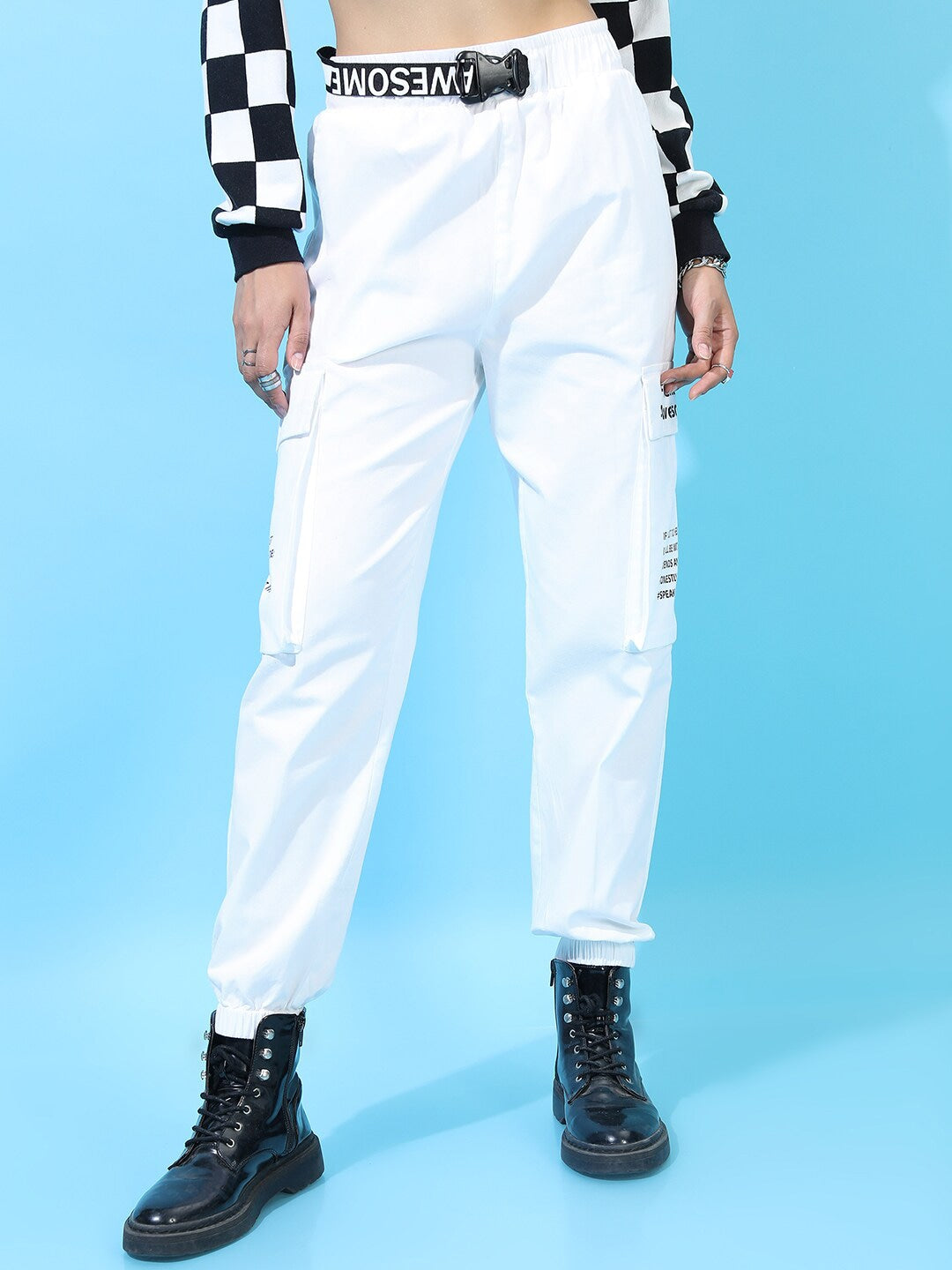 White Joggers Trousers