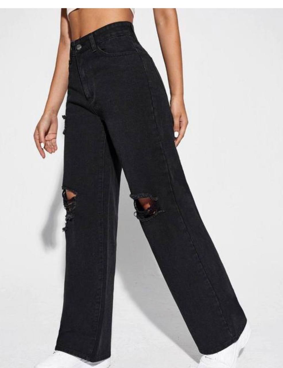 Black 2 cut Jeans For Woman