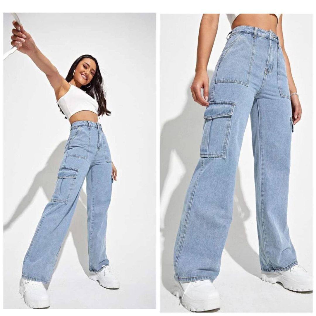 Wide Leg 6 Pocket Jeans