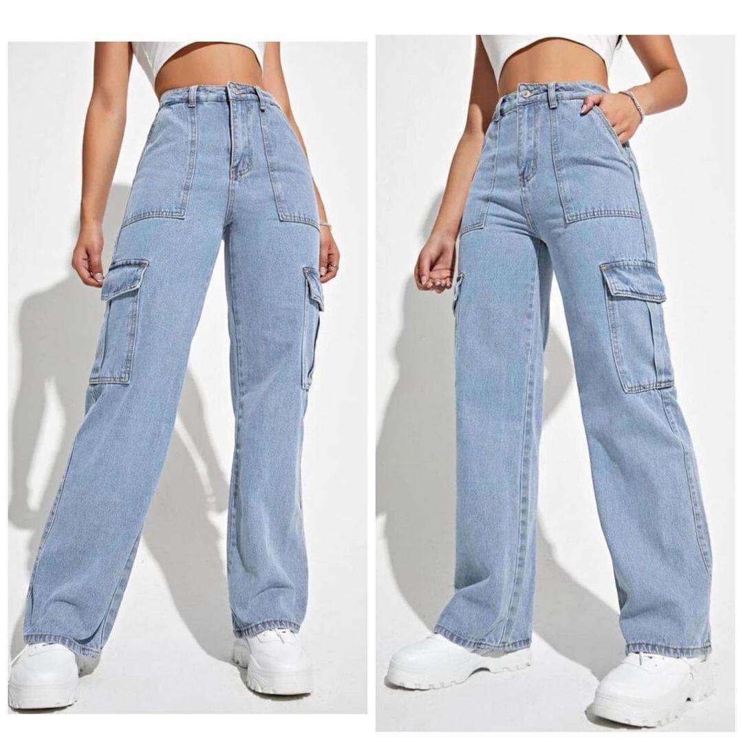 Wide Leg 6 Pocket Jeans