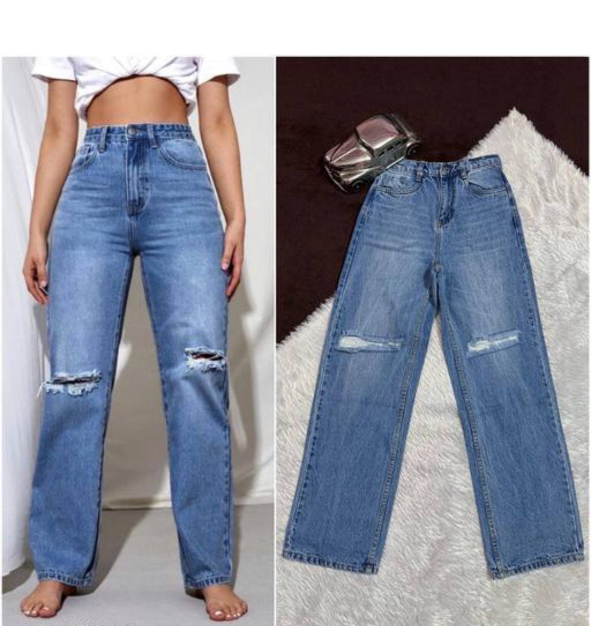 2 cut Jeans For Woman